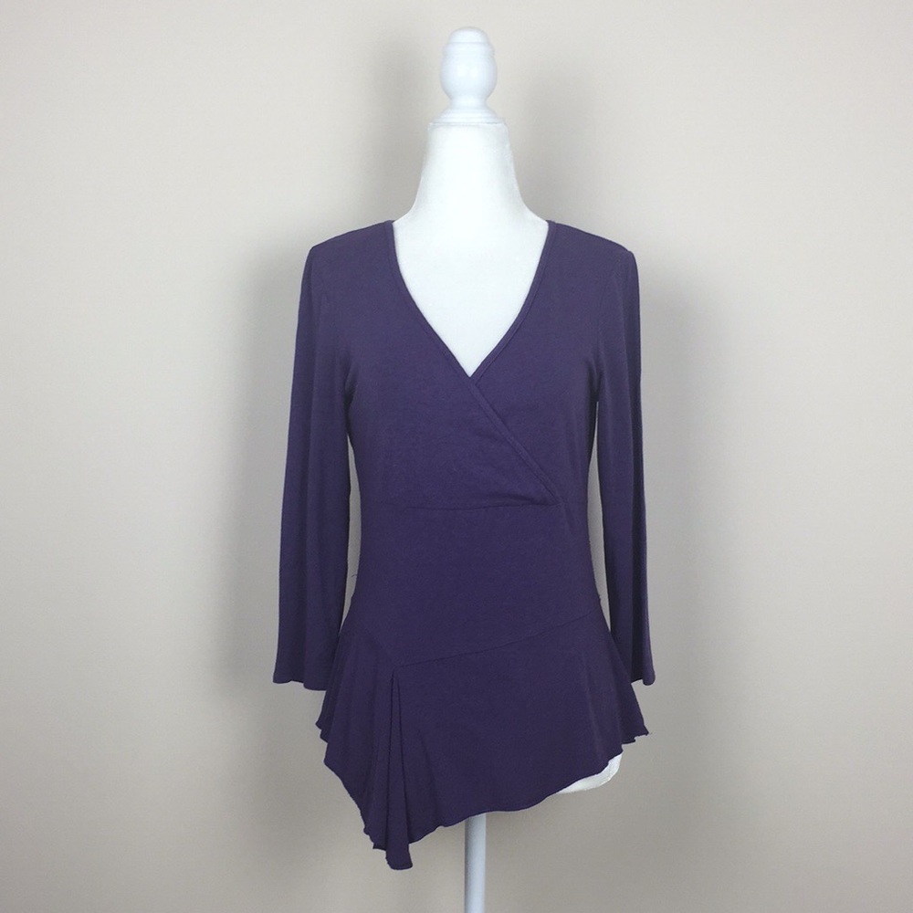 Acorn - V-Neck 3/4 Length Sleeve Heathered Tee